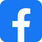 לוגו של פייסבוק עם רקע בצבע כחול